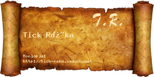 Tick Réka névjegykártya